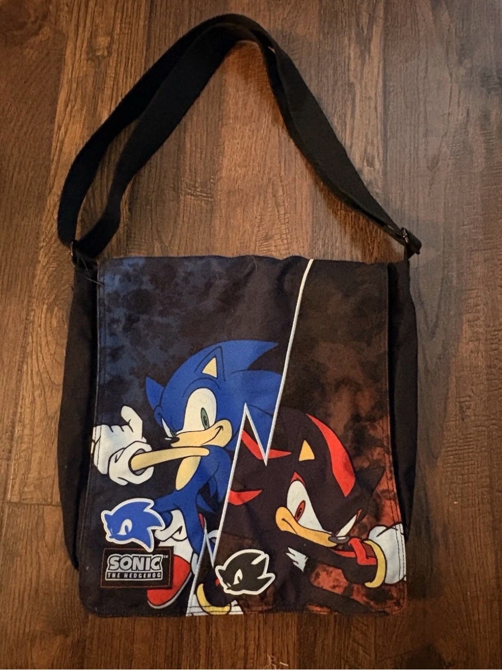 NEW Sonic The Hedgehog SHADOW & SONIC Messenger Bag Canvas Sega Official